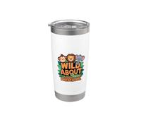 Wild About Preescolar Preescolar Selva Animales Niñas Niños Vaso térmico de acero inoxidable de doble pared