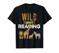 Wild About Reading Libros Animales del zoológico Amor Lectura de Libros Camiseta