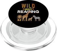 Wild About Reading Libros Animales del zoológico Amor Lectura de Libros PopSockets PopGrip para MagSafe