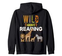 Wild About Reading Libros Animales del zoológico Amor Lectura de Libros Sudadera con Capucha