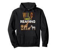Wild About Reading Libros Animales del zoológico Amor Lectura de Libros Sudadera con Capucha