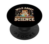Wild About Science Tiger Scientist Lab Química de experimentos PopSockets PopGrip Adhesivo