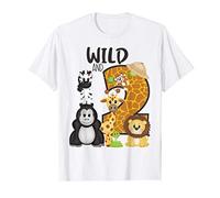 Wild and 2 Zoo Theme 2nd Birthday Party Safari Jungle Animal Camiseta