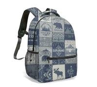 Wild and Free - Mochila de viaje con estampado de caballo blanco y negro de 16 pulgadas, estilo bohemio, tribal, geométrico, flecha, patrón de flechas, 07, L, Casual