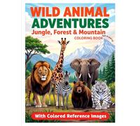 Wild Animal Adventures: Jungle, Forest & Mountain Animals Coloring Book