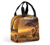 Wild Animal African King Lion Wildlife - Lonchera aislada a prueba de fugas para el trabajo, viajes al aire libre