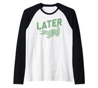 Wild Animal Crocodile Funny Alligator Later Gator Camiseta Manga Raglan