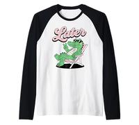 Wild Animal Crocodile Funny Alligator Later Gator Camiseta Manga Raglan