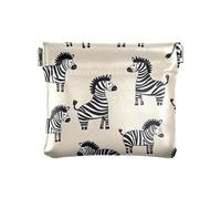 Wild Animal Friends - Monedero beige con cierre a presión, bolsa organizadora de material reciclado para mujer, Zebra Stripes Beige, Talla única, Zebra Stripes Beige