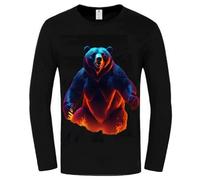 Wild Animal Grizzly Bear Impresión 3D Mujer/Hombre Camiseta de Manga Larga Primavera Otoño Pullover Moda O-Neck Tops Cool Streetwear
