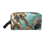 Wild Animal Hunting Fish 03 - Neceser de viaje con estampado de animales salvajes, bolsa de maquillaje, bolsa de cosméticos, bolsa colgante para mujeres y hombres, gimnasio diario