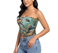 Wild Animal Hunting Fish 03 Print - Camiseta sin tirantes para mujer, Negro