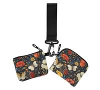 Wild Animal Mariposas Mariposas - Carteras coloridas para mujer, tarjeteros, delgada, desmontable, organizador de dinero con llavero para uso diario, 2 unidades, Mariposas de animales salvajes