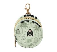 Wild Animal Monkey Pig Coconut Tree Ark Green Baby Boy - Estuche para chupete con cremallera y clip, monedero, esencial para recién nacidos