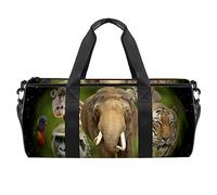 Wild Animal Planet - Bolsa deportiva para gimnasio, entrenamiento, bolsa de viaje, bolsa de mano, bolsa de equipo para mujeres y hombres, multicolor, 17.7x9x9 inch