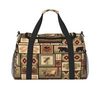 Wild Animals - Bolsa de viaje de mano grande reutilizable, ideal para camping, deportes, gimnasio y actividades al aire libre