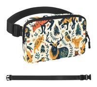 Wild Animals - Cangureras para mujeres y hombres, riñonera cruzada con bolsillos con cremallera, riñonera impermeable con correa ajustable para entrenamiento, correr, viajar, senderismo, multicolor,