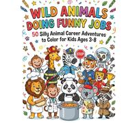 WILD ANIMALS DOING FUNNY JOBS: 50 Silly Animal Career Adventures to Color for Kids Ages 3-8