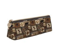 Wild Animals - Estuche para lápices con estampado retro de granja para estudiantes, para escuela, viajes, oficina, White, Talla única