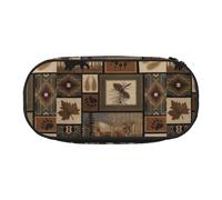 Wild Animals - Estuche portátil para lápices de alta capacidad, diseño retro de granja, para estudiantes, adolescentes y adultos, Black, Talla única, Organizador de bolsas