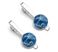 Wild Animals - Pinzas de corbata clásicas para hombre, diseño de león, tigre, leopardo, 2 unidades, regalos para aniversario y negocios, 5.5x2.2cm, poliuretano