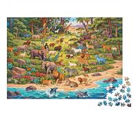 Wild Animals Puzzle para Boy & Girl 1000 Piezas Reciclable Lush Jungle Arte Jigsaw Puzzle Divertido Y Desafiante Juego Familiar Great Gift Idea para Niño Birthday 38x26cm/1000 Piezas