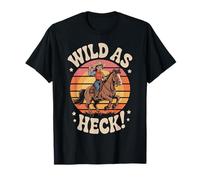 Wild As Heck Lindo & Divertido Retro Cowgirl Pinup Montando Un Caballo Camiseta