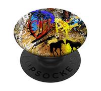 Wild at the Core: Chaos Heart and Horse Design PopSockets PopGrip Adhesivo