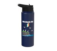 Wild Atlantic Way Puffin Colony Irlanda mapa viajes Souvenir Stainless Steel Insulated Water Bottle