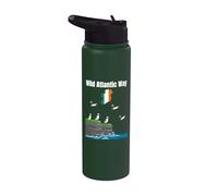 Wild Atlantic Way Puffin Colony Irlanda mapa viajes Souvenir Stainless Steel Insulated Water Bottle