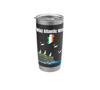 Wild Atlantic Way Puffin Colony Irlanda mapa viajes Souvenir Vaso térmico de acero inoxidable de doble pared