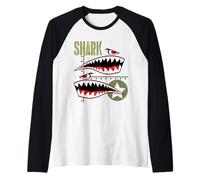 Wild Aviation Pilot Shark Plane T-Shirts & Cool Designs Camiseta Manga Raglan