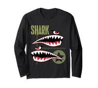 Wild Aviation Pilot Shark Plane T-Shirts & Cool Designs Manga Larga