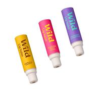 Wild Bálsamo Labial Natural Recargable - Paquete de 3 Recambios de Bálsamo Labial en una Variedad de Esencias - Incluye Passionfruit Swirl, Manuka Honey y Coconut & Vanilla - Sin Cera de Abejas