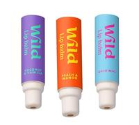 Wild Bálsamo Labial Recargable FPS 25 | Pack de 3 Recambios | Coconut & Vanilla, Peach & Mango y Original | 98% ingredientes naturales | Manteca de karité | Sin cera de abeja