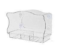 Wild Bird Feeders, Clear Acrylic Window Feeder, 9.6x6.5 Inch Suction Cup Tray, Transparent Balcony Feeder for Outdoor Birds Watching, Garden Patio Apartment Décor