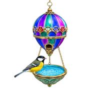 Wild Bird Feeders - Colorful Hot Air Balloon Garden Decor Waterer | Suspending Bird Feeder For Garden, Backyard, Balcony, Window, Patio | Porch, Tree Branch, Park