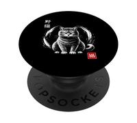 Wild Cat Neko Círculo Zen Japonés con Gato PopSockets PopGrip Adhesivo