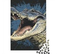 Wild Crocodile Art Print Rompecabezas Imposible,desafío for Adults Entretenimiento Creativo 1000 Piezas Obra De Arte De Juego De para Adultos Y Niños A Partir De 12 Años 70x50cm/1000pcs