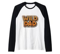 Wild Dad Zoo Día del Padre Safari Animal Print Al Aire Libre Naturaleza Camiseta Manga Raglan