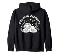 Wild Escape Reading Animal Lion Book Reader Kids Reading Sudadera con Capucha