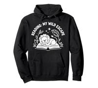 Wild Escape Reading Animal Lion Book Reader Kids Reading Sudadera con Capucha