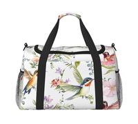 Wild Exotic Birds and Flowers - Bolsa de viaje compacta para deportes, gimnasio y fin de semana, resistente al agua, para hombres y mujeres