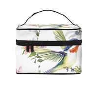 Wild Exotic Birds and Flowers Travel Makeup Bag - Organizador portátil de artículos de tocador con compartimentos con cremallera para cepillos, botellas y cuidado de la piel