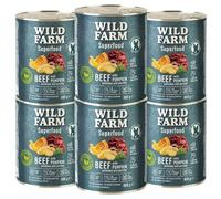 WILD FARM Comida para perros Superfood Beef (carne de res con calabaza, patatas y perejil) 6 x 800 g sin cereales