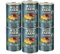 Wild Farm Comida para perros Superfood de carne de vacuno, 6 x 400 g, sin cereales