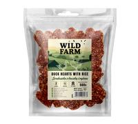 WILD FARM Corazones con pato y arroz 500g golosinas para perros