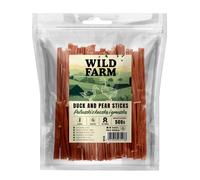 WILD FARM Palitos con pato y pera 500 g, golosina para perros