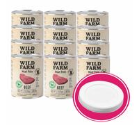 WILD FARM Pate Beef 12x800g pienso para perros sin gluten + tapa de lata gratis