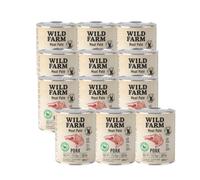 WILD FARM Pate Cerdo 12x800g comida para perros sin gluten + tapa de lata gratis